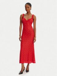 BARDOT Sukienka koktajlowa Alegra Stretch Lace 59964DB Czerwony Regular Fit. Czerwone sukienki Bardot, bez wzorów, z syntetyku, wizytowe, bez kołnierzyka, bez ramiączek. Za 529.99 zł.