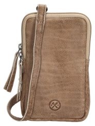 HIDE & STITCHES Skórzana torebka w kolorze szarobrązowym na telefon - 10 x 18 x 2,5 cm rozmiar: onesize. Brązowe torby na ramię HIDE & STITCHES, bez wzorów, z materiału, przez ramię, bez dodatków. Za 86.99 zł.