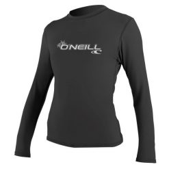 Koszulka do pływania damska O'Neill Basic Skins Sun Shirt. Czarne bluzki O'Neill, xl, bez wzorów, sportowe, bez kołnierzyka, bez ramiączek. Za 149.00 zł.