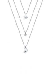 Elli Damski pierścionek Layer Look Moon Star z kryształkami ze srebra próby 925 sterling silver Naszyjniki 1 ct. Szare pierścionki Elli, srebrne. Za 333.99 zł.