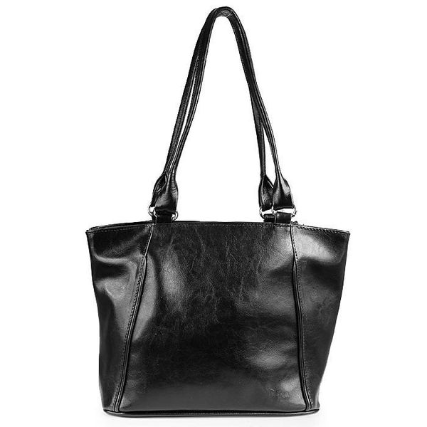 Torebka skórzana damska DAN-A T208 czarna. Czarne torebki klasyczne DAN-A, bez wzorów, ze skóry, bez dodatków. Za 369.99 zł.