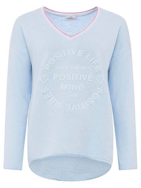Zwillingsherz Bluza "Positive Mind" w kolorze błękitnym rozmiar: S/M. Niebieskie bluzy Zwillingsherz, m, bez wzorów, bez kaptura. Za 157.35 zł.