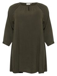 KAFFE curve Tunika w kolorze khaki rozmiar: 48. Brązowe tuniki KAFFE curve, na imprezę, s, bez wzorów, z wiskozy, klasyczne, bez kołnierzyka, bez ramiączek. Za 69.95 zł.