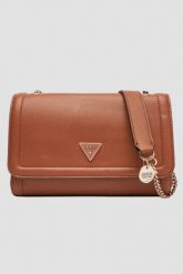 GUESS Brązowa torebka damska Noelle II. Brązowe listonoszki Guess, z aplikacjami, ze skóry ekologicznej, bez dodatków. W wyprzedaży za 519.99 zł.