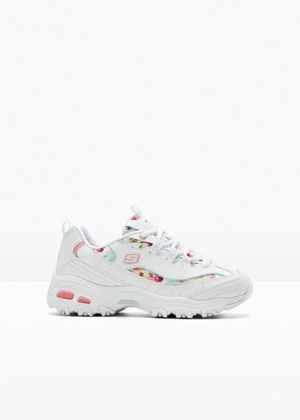 Sneakersy chunky Sketchers z pianką memory. Białe obuwie sportowe bonprix, bez zapięcia. Za 389.99 zł.