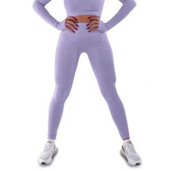 Techniczne legginsy z efektem push-up i idealną sylwetką. Fioletowe legginsy R-EVENGE, l, bez wzorów, z elastanu. Za 233.89 zł.