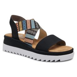 Sandały Rieker. Niebieskie sandały Rieker, bez wzorów, bez obcasa, na płaskiej podeszwie, bez zapięcia. Za 239.99 zł.
