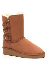 ISLAND BOOT Kozaki zimowe "Betina" w kolorze jasnobrązowym rozmiar: 37. Brązowe kozaki Island Boot, na zimę, z materiału, bez obcasa, bez zapięcia. Za 136.45 zł.