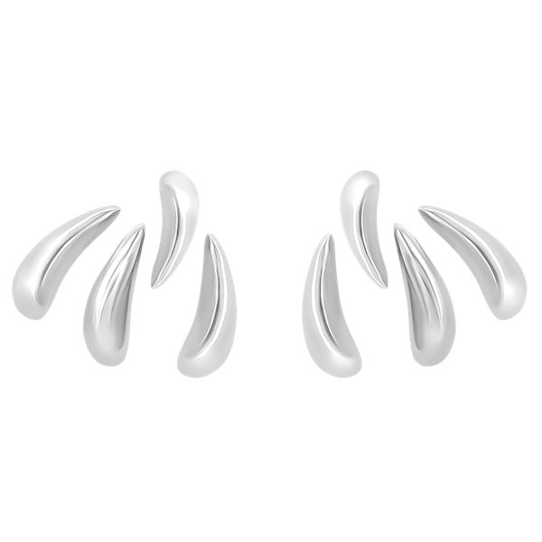 Kolczyki Forza posrebrzane. Szare kolczyki Lilou, posrebrzane, na sztyftcie. Za 179.00 zł.