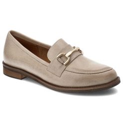 Beżowe Mokasyny Armodo Stylowe Wsuwane Obuwie Damskie. Brązowe mokasyny Armodo, z aplikacjami, z jeansu, bez obcasa. Za 439.00 zł.