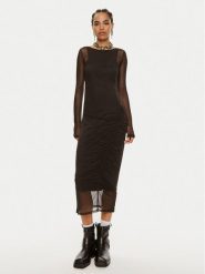 Patrizia Pepe Sukienka koktajlowa 8A1344 J149-K103 Czarny Slim Fit. Czarne sukienki Patrizia Pepe, bez wzorów, z syntetyku, wizytowe, bez kołnierzyka, bez ramiączek. Za 599.99 zł.