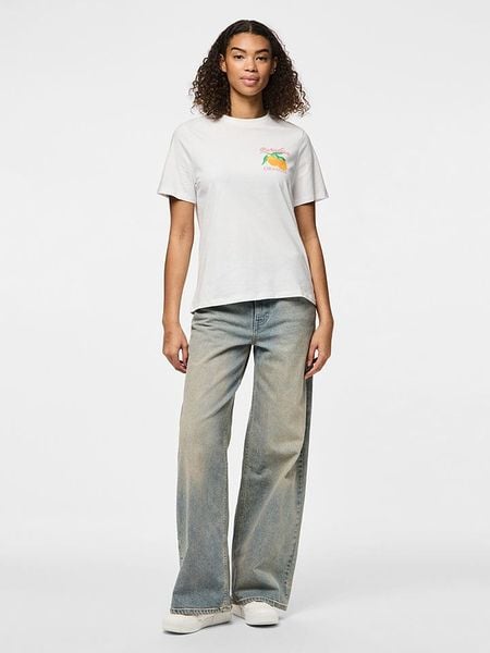 Pieces Koszulka "Summer" w kolorze białym rozmiar: S. Białe bluzki Pieces, s, bez wzorów, z bawełny, bez kołnierzyka, bez ramiączek. Za 41.49 zł.