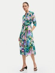 Desigual Sukienka koszulowa Mili 26SWVW13 Kolorowy Regular Fit. Sukienki Desigual, xs, bez wzorów, z wiskozy, bez kołnierzyka, bez ramiączek, koszulowe. Za 699.99 zł.
