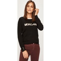 Morgan - Sweter. Czarne swetry Morgan, l, z aplikacjami, z dzianiny, bez ramiączek. W wyprzedaży za 119.90 zł.
