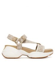 MICHAEL Michael Kors Sandały Bowie Sandal 43S6BWFA1B Kremowy. Białe sandały MICHAEL Michael Kors, bez wzorów, ze skóry, bez obcasa, na płaskiej podeszwie, bez zapięcia. Za 739.99 zł.