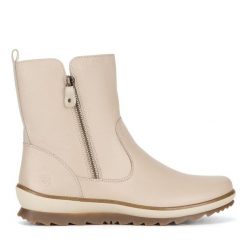 Botki Remonte. Brązowe botki Remonte, bez wzorów, bez obcasa, na płaskiej podeszwie, bez zapięcia. Za 335.99 zł.
