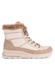 Rieker Botki L7742-62 Beżowy. Brązowe botki Rieker, bez wzorów, z materiału, bez obcasa, na płaskiej podeszwie, bez zapięcia. Za 293.99 zł.