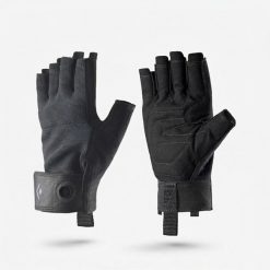 Rękawiczki na via ferrata Crag Black Diamond. Czarne rękawiczki Black Diamond, bez wzorów, sportowe. Za 59.99 zł.