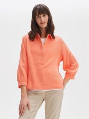 OPUS Bluzka w kolorze pomarańczowym rozmiar: 44. Pomarańczowe bluzki Opus, bez wzorów, z bawełny, bez kołnierzyka, bez ramiączek. Za 143.99 zł.