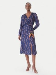 Rinascimento Sukienka koktajlowa CFC0128008003 Granatowy Regular Fit. Niebieskie sukienki Rinascimento, xs, bez wzorów, z syntetyku, wizytowe, bez kołnierzyka, bez ramiączek. Za 699.99 zł.