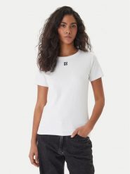 HUGO T-Shirt Deloris 50512002 Biały Regular Fit. Białe t-shirty Hugo, l, bez wzorów, z bawełny, bez kołnierzyka, bez ramiączek. Za 229.99 zł.