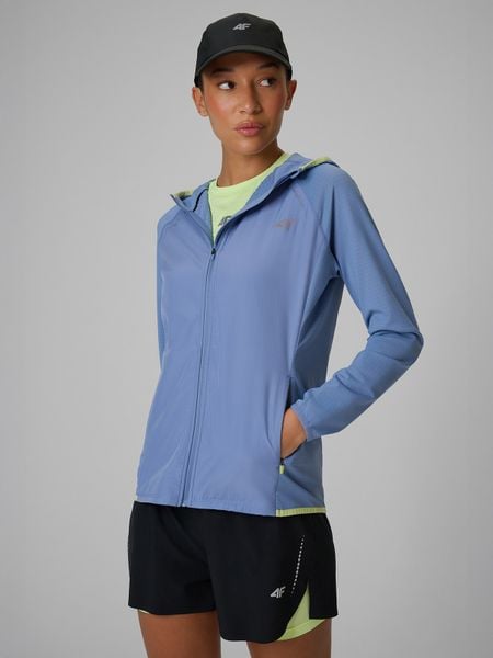 4F Bluza do biegania regular z kapturem damska - niebieska S. Niebieskie bluzy 4f, l, bez wzorów, z kapturem. W wyprzedaży za 149.99 zł.