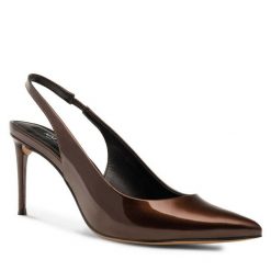 Sandały Nine West. Brązowe sandały Nine West, bez wzorów, bez obcasa, na szpilce, bez zapięcia. Za 119.99 zł.