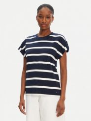Tommy Hilfiger T-Shirt Gold Button WW0WW45628 Granatowy Regular Fit. Niebieskie t-shirty TOMMY HILFIGER, s, bez wzorów, z bawełny, bez kołnierzyka, bez ramiączek. Za 259.99 zł.