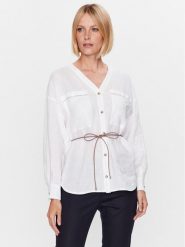 Peserico Koszula S06113T00A Biały Regular Fit. Białe koszule PESERICO, s, bez wzorów, ze lnu, bez kołnierzyka, bez ramiączek. Za 724.99 zł.