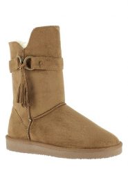 ISLAND BOOT Kozaki zimowe "Crawford" w kolorze jasnobrązowym rozmiar: 36. Brązowe kozaki Island Boot, na zimę, z materiału, bez obcasa, bez zapięcia. Za 127.95 zł.