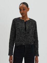 Someday Kardigan "Ulaya" w kolorze czarno-srebrnym rozmiar: 42. Czarne kardigany someday., bez wzorów. Za 173.99 zł.