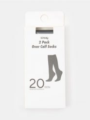 Podkolanówki 2 pack - czarny. Czarne skarpety Sinsay, bez wzorów. Za 9.99 zł.