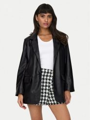 ONLY Marynarka Lana 15266893 Czarny Oversize. Czarne marynarki i żakiety Only, xs, bez wzorów, ze skóry. Za 129.99 zł.