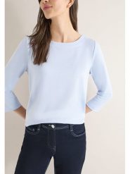 Cecil Koszulka w kolorze błękitno-białym rozmiar: M. Niebieskie bluzki Cecil, m, bez wzorów, bez kołnierzyka, bez ramiączek. Za 92.64 zł.