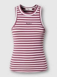 Pepe Jeans Top "Marian" w kolorze różowo-białym rozmiar: M. Białe topy Pepe Jeans, m, bez wzorów, z jeansu, bez kołnierzyka, bez ramiączek. Za 69.99 zł.