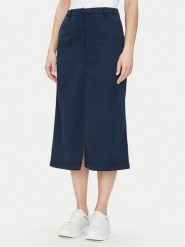 Tommy Hilfiger Spódnica midi Co Blend Midi Skirt WW0WW44726 Granatowy Regular Fit. Niebieskie spódnice TOMMY HILFIGER, bez wzorów, z bawełny, midi. Za 309.99 zł.