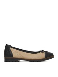 Rieker Baleriny 45358-60 Beżowy. Brązowe baleriny Rieker, bez wzorów, z materiału, bez obcasa. Za 319.99 zł.