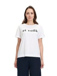 BETTY & CO Koszulka w kolorze białym rozmiar: L. Białe bluzki Betty & Co, l, bez wzorów, z bawełny, bez kołnierzyka, bez ramiączek. Za 66.95 zł.