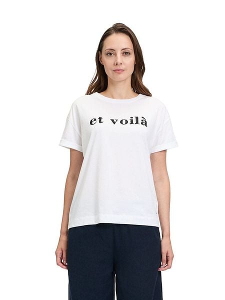 BETTY & CO Koszulka w kolorze białym rozmiar: L. Białe bluzki Betty & Co, l, bez wzorów, z bawełny, bez kołnierzyka, bez ramiączek. Za 64.95 zł.