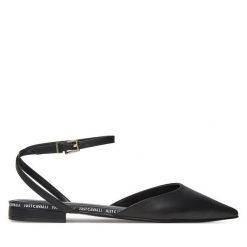 Sandały Just Cavalli. Czarne sandały Just Cavalli, bez wzorów, bez obcasa, na płaskiej podeszwie, bez zapięcia. Za 629.99 zł.