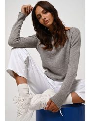 AUTHENTIC CASHMERE Kaszmirowy sweter "Criou" w kolorze szarym rozmiar: L. Szare swetry AUTHENTIC CASHMERE, l, bez wzorów, z kaszmiru, bez ramiączek. Za 336.61 zł.