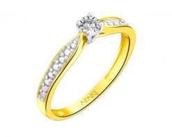 Pierścionek z żółtego złota z brylantem - 0,03 ct - próba 375. Żółte pierścionki Apart, z brylantem, złote. Za 1,059.00 zł.