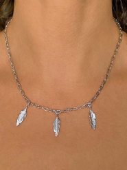 Eclat d'Argent Srebrny naszyjnik z elementami ozdobnym - dł. 38 cm rozmiar: onesize. Szare naszyjniki Eclat d'Argent, srebrne. Za 208.99 zł.