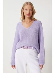 Happiness Istanbul Sweter w kolorze fioletowym rozmiar: onesize. Różowe swetry Happiness Istanbul, bez wzorów, ze splotem, bez ramiączek. Za 61.45 zł.