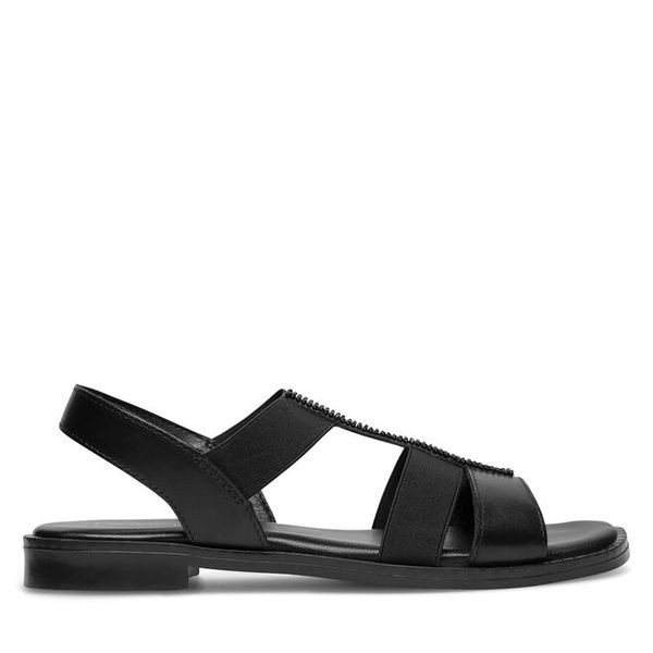 Sandały Lasocki. Czarne sandały Lasocki, bez wzorów, bez obcasa, na płaskiej podeszwie, bez zapięcia. Za 129.99 zł.