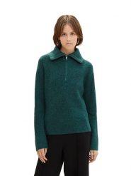 Tom Tailor Sweter w kolorze zielonym rozmiar: S. Zielone swetry Tom Tailor, s, bez wzorów, ze splotem, bez ramiączek. Za 114.98 zł.
