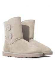 ISLAND BOOT Botki zimowe "Elisa" w kolorze beżowym rozmiar: 38. Brązowe botki Island Boot, na zimę, z aplikacjami, bez obcasa, bez zapięcia. Za 118.84 zł.