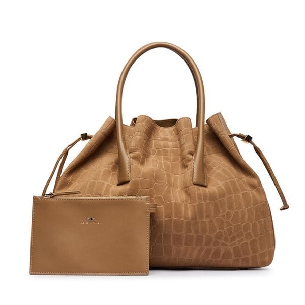Torebka Elisabetta Franchi. Brązowe torebki klasyczne Elisabetta Franchi, bez wzorów, bez dodatków. Za 3,789.00 zł.