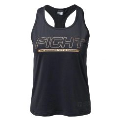 Tank Top Damski Fighton. Czarne topy IQ, bez wzorów, bez kołnierzyka, bez ramiączek. Za 117.99 zł.