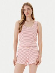 United Colors Of Benetton Piżama 36LC3P03V Czerwony Regular Fit. Czerwone piżamy United Colors of Benetton, bez wzorów, z bawełny, bez ramiączek. Za 179.99 zł.